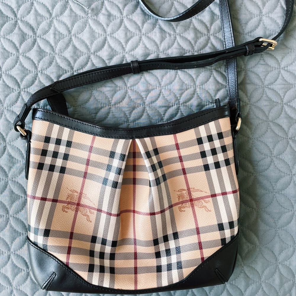 Classic Burberry Haymarket Hartham Crossbody Bag